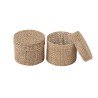 2 BOITES RONDES JUTE 5.5 X 4.5 CM