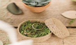 2 BOITES RONDES JUTE 5.5 X 4.5 CM