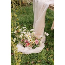 BOUQUET DE FLEURS DES CHAMPS CREME 55 CM