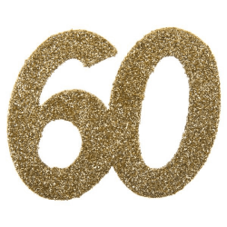 6 CONFETTIS PAILLETTES OR 60 ANS