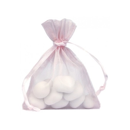 SACHET ORGANZA PAR 10 ROSE CLAIR
