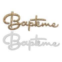 10 CONFETTIS BAPTEME OR ET BLANC
