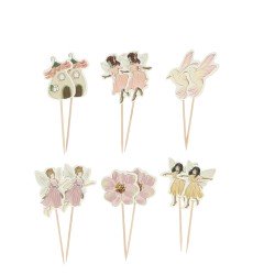 12 PICS FAIRY WORLD ROSE PASTEL 9.5 CM