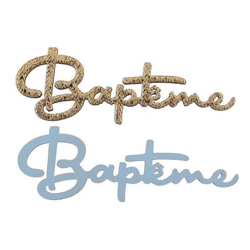 10 CONFETTIS BAPTEME OR ET BLANC
