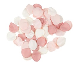 60 PETALES SATIN IVOIRE, ROSE ET VIEUX ROSE 3.5CM