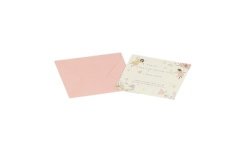 6 INVITATIONS FAIRY WORLD ROSE PASTEL ET BLANC 10 X 10 CM 