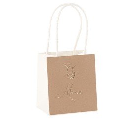 6 SACS BELLA TERRA CAMEL, IVOIRE ET OR 10 X 11 X 7 CM 