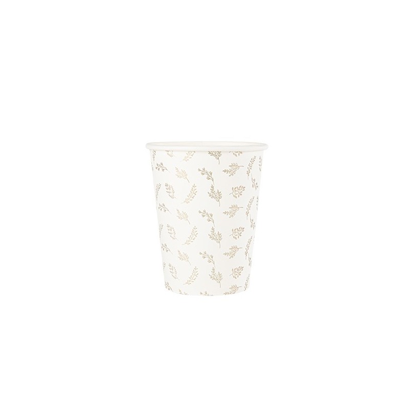 8 GOBELETS COMMUNION BLANC ET OR 255 ML  8 GOBELETS COMMUNION BLANC ET OR 255 ML