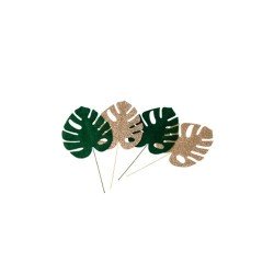 4 JOLIES FEUILLES TROPICALES 5.8 X 7 CM 