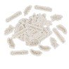 100 CONFETTIS COMMUNION EFFET LIN BEIGE ET OR 3.5 CM A 5 CM 