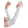 LONG GANTS MITAINES BLANC SATIN SANS DOIGT 42 CM LONG GANTS MITAINES BLANC SATIN SANS DOIGT 42 CM