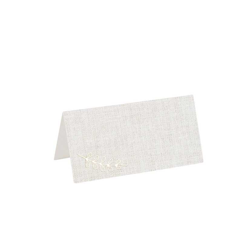 10 MARQUES-PLACE EFFET LIN BEIGE ET OR 8 X 4 CM