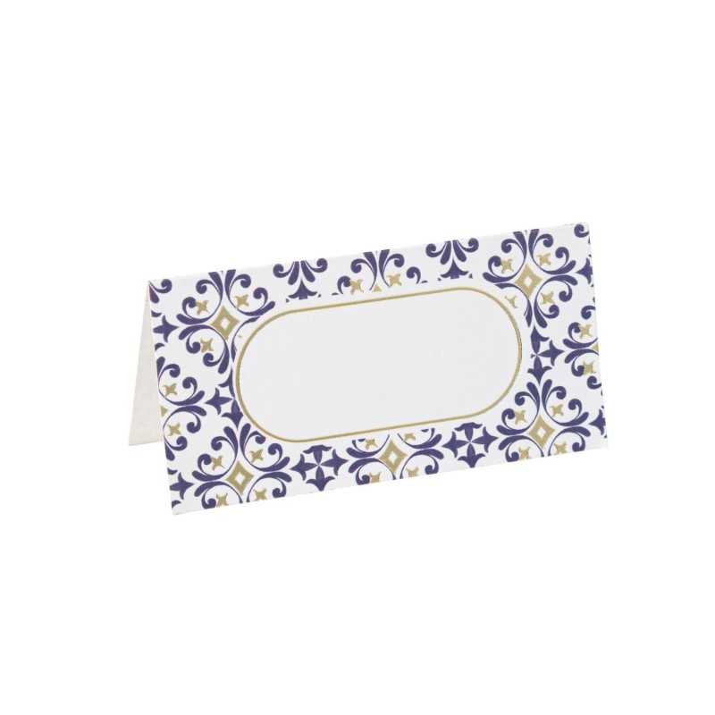 10 MARQUES-PLACE DOLCE VITA BLEU ROI, BLANC ET OR 8 X 4 CM