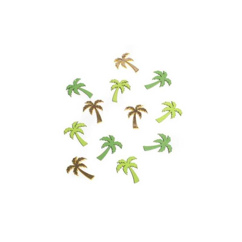 12 PALMIERS BOIS VERT ET OR 3 X 4 CM 