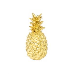 ANANAS DECORATIF EN RESINE DORE 18 CM