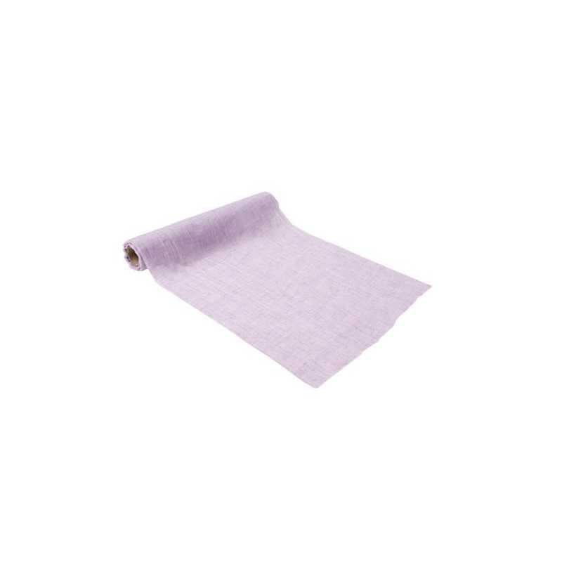 CHEMIN DE TABLE MOUSSELINE LILAS 28 CM X 5M