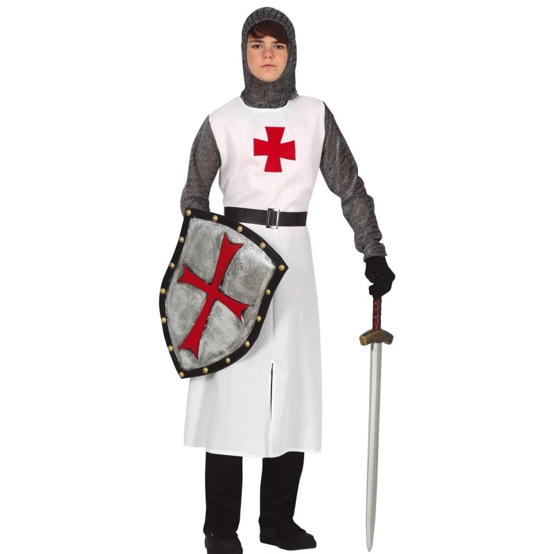 DEGUISEMENT CHEVALIER TEMPELIER BLANC CROIX ROUGE TAILLE 14-16 ANS DEGUISEMENT CHEVALIER TEMPELIER BLANC CROIX ROUGE TAILLE 14-16 ANS