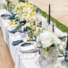 CHEMIN DE TABLE DOLCE VITA BLEU ROI  ET BLANC 28 CM X 5 M  CHEMIN DE TABLE DOLCE VITA BLEU ROI  ET BLANC 28 CM X 5 M