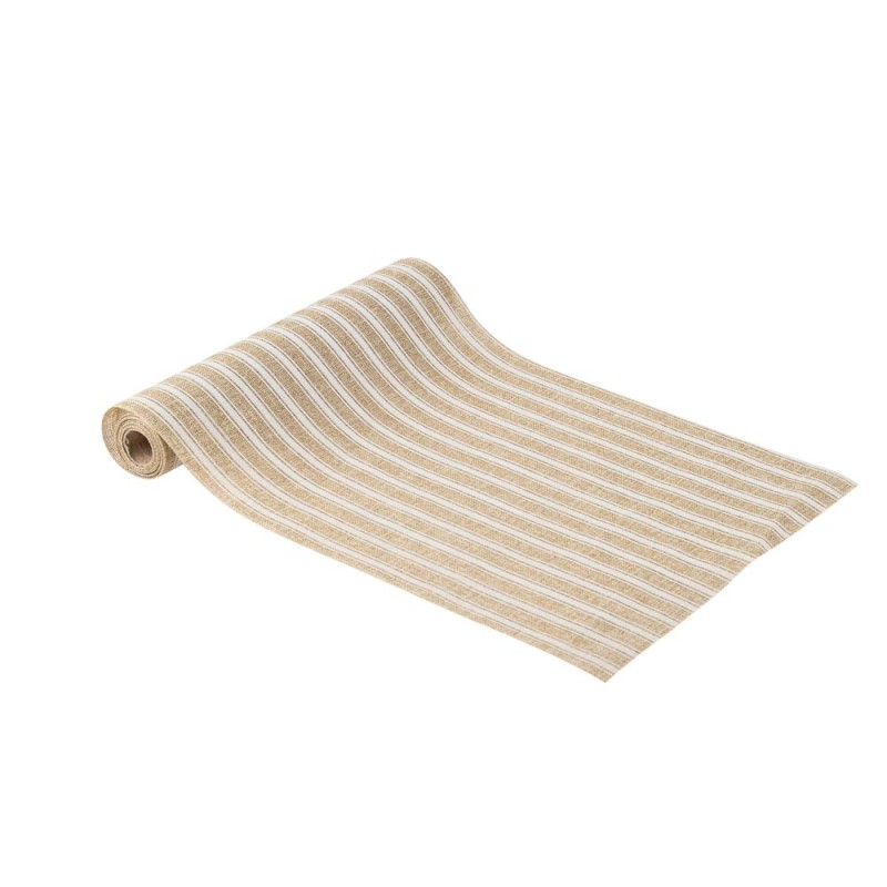 CHEMIN DE TABLE EFFET JUTE NATUREL ET BLANC 28 CM X 3 M CHEMIN DE TABLE EFFET JUTE NATUREL ET BLANC 28 CM X 3 M