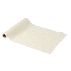 CHEMIN DE TABLE VICHY JAUNE ET BLANC 28 CM X 5 M