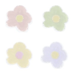 20 SERVIETTES COCKTAIL FLEURS 4 COLORIS ASSORTIS 26 X 26 CM 3  PLIS