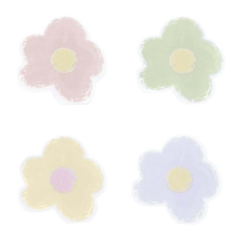 20 SERVIETTES COCKTAIL FLEURS 4 COLORIS ASSORTIS 26 X 26 CM 3  PLIS 