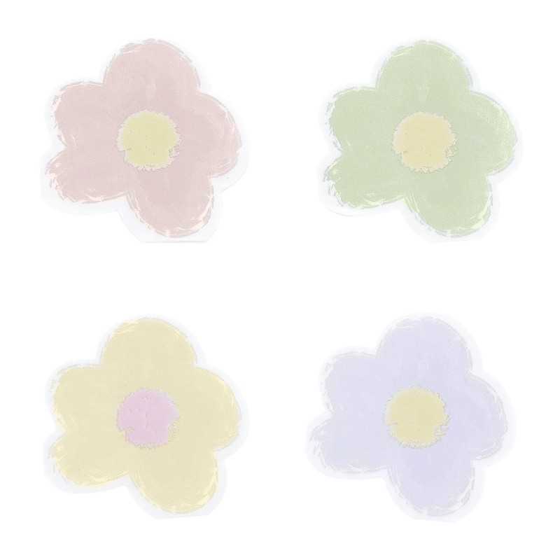 20 SERVIETTES COCKTAIL FLEURS 4 COLORIS ASSORTIS 26 X 26 CM 3 PLIS 