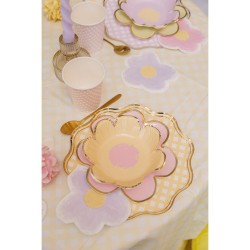 20 SERVIETTES COCKTAIL FLEURS 4 COLORIS ASSORTIS 26 X 26 CM 3 PLIS 