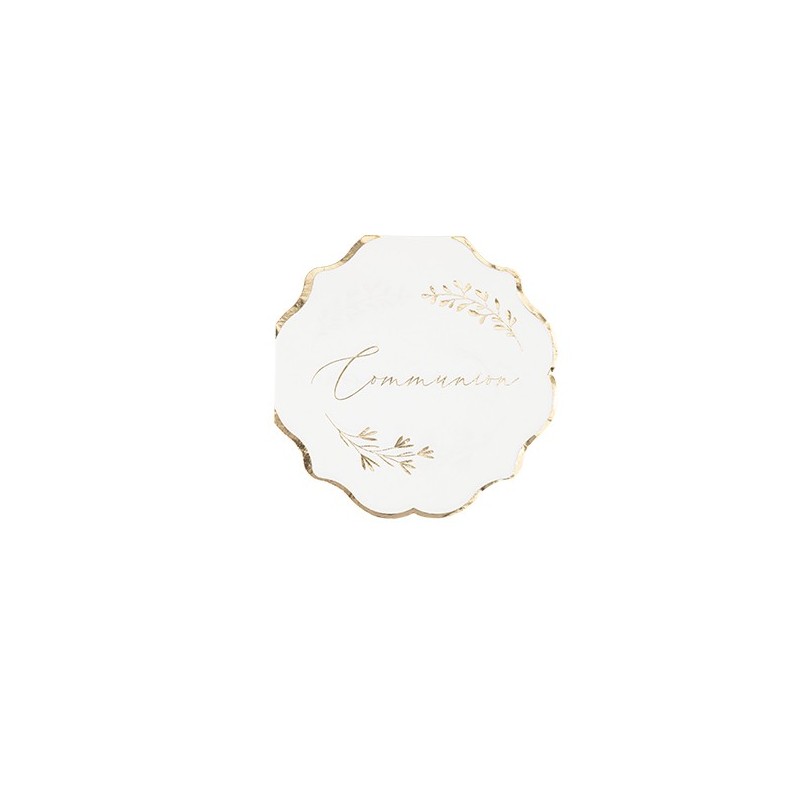 16 SERVIETTES COMMUNION BLANC ET OR 32 X 32 CM 3 PLIS  16 SERVIETTES COMMUNION BLANC ET OR 32 X 32 CM 3 PLIS