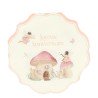10 SERVIETTES FAIRY WORLD BLANC ET ROSE PASTEL 33 X33 CM 3 PLIS 