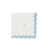 16 SERVIETTES PETITS COEURS BLEU ORAGE, BLANC ET OR 33 X 33 CM 3 PLIS  16 SERVIETTES PETITS COEURS BLEU ORAGE, BLANC ET OR 33 X 33 CM 3 PLIS