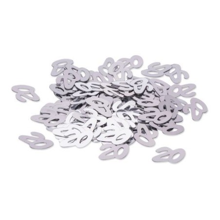 CONFETTIS DE TABLE PAPIER ARGENT 20 ARGENT 17G