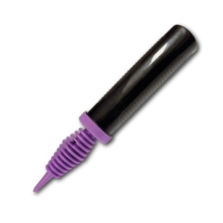 MINI POMPE A BALLON MANUELLE DOUBLE ACTION ALLER RETOUR NOIRE ET VIOLETTE
