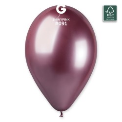 5 BALLONS BIO LATEX  COULEUR SHINY PINK OU ROSE 33 CM