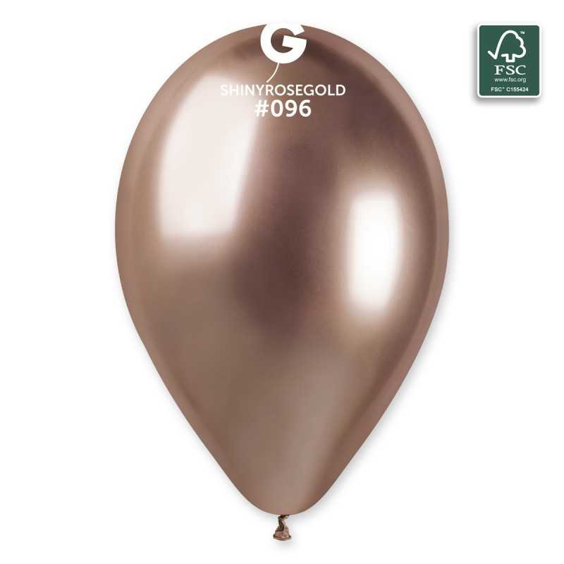 5 BALLONS BIO LATEX COULEUR SHINY ROSE GOLD 33 CM 