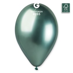 5 BALLONS BIO LATEX  COULEUR SHINY GREEN OU VERT 33 CM