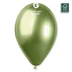 5 BALLONS BIO LATEX  COULEUR SHINY GREEN OU VERT KIWI 33 CM