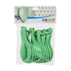 10 BALLONS VERT MENTHE  077 BIO LATEX 28-30 CM 