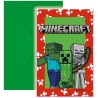 6 INVITATIONS MINECRAFT JEU VIDEO CAMOUFLAGE 6 INVITATIONS MINECRAFT JEU VIDEO CAMOUFLAGE