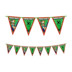 GUIRLANDE FANIONS MINECRAFT CAMOUFLAGE  2.3 METRES