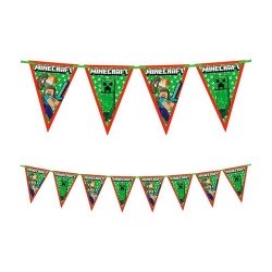 GUIRLANDE FANIONS MINECRAFT CAMOUFLAGE  2.3 METRES