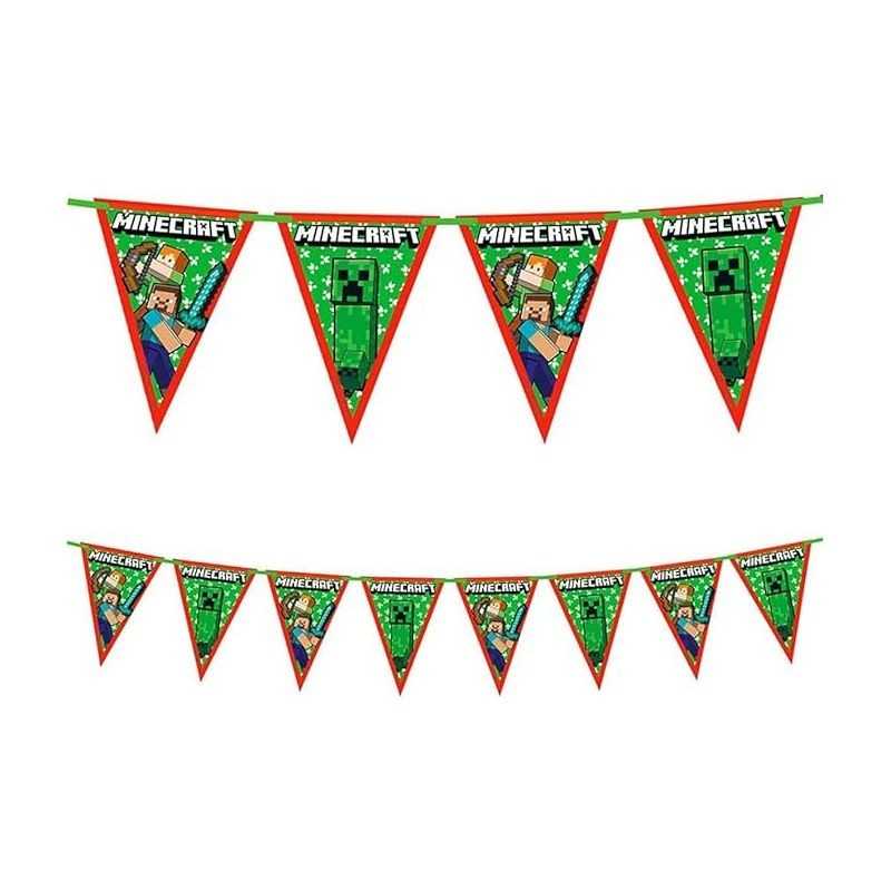 GUIRLANDE FANIONS MINECRAFT CAMOUFLAGE 2.3 METRES