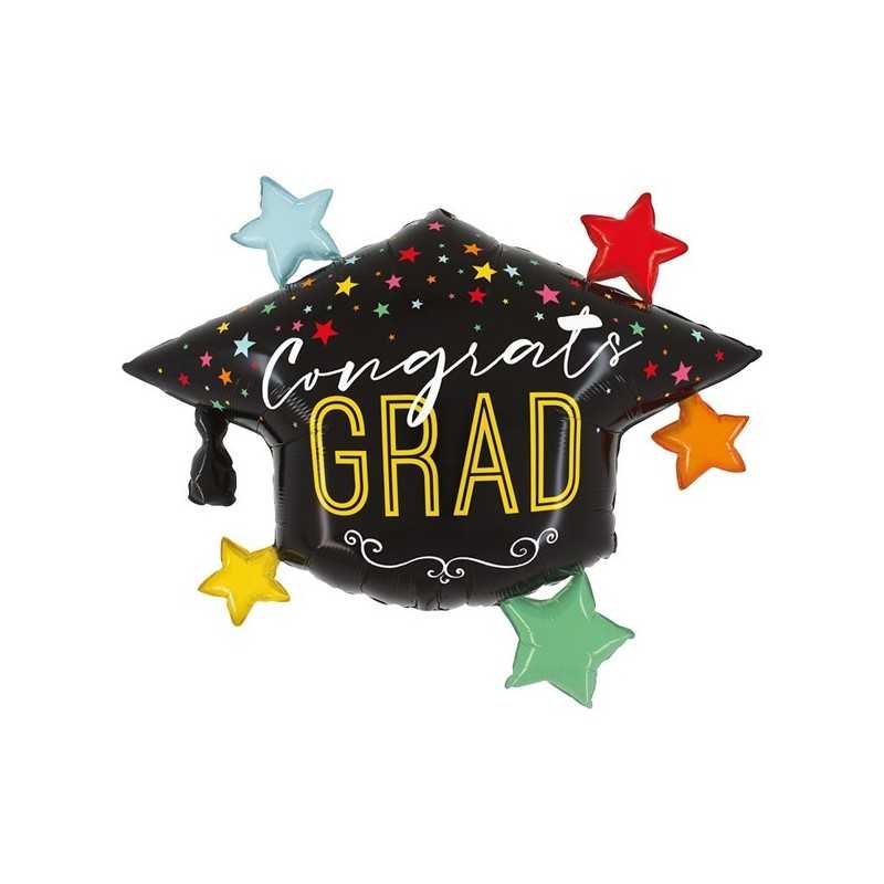 BALLON METALLIQUE CHAPEAU CONGRATS GRAD 79 CM