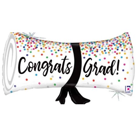 BALLON METALLIQUE DIPLOME CONGRATS GRAD ! 79 CM 