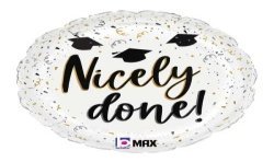 BALLON METALLIQUE ROND HAPPY CONGRATS 46 CM