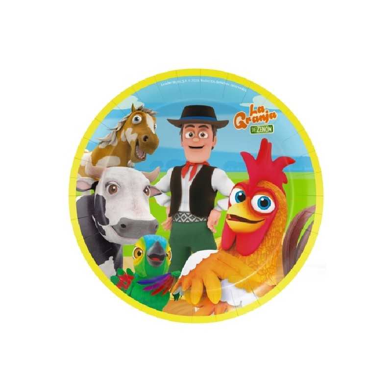 8 ASSIETTES CARTON LA GRANJA OU FERME DE ZENON 23 CM
