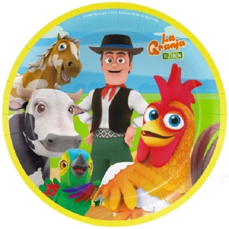 8 ASSIETTES CARTON LA GRANJA OU FERME DE ZENON 23 CM