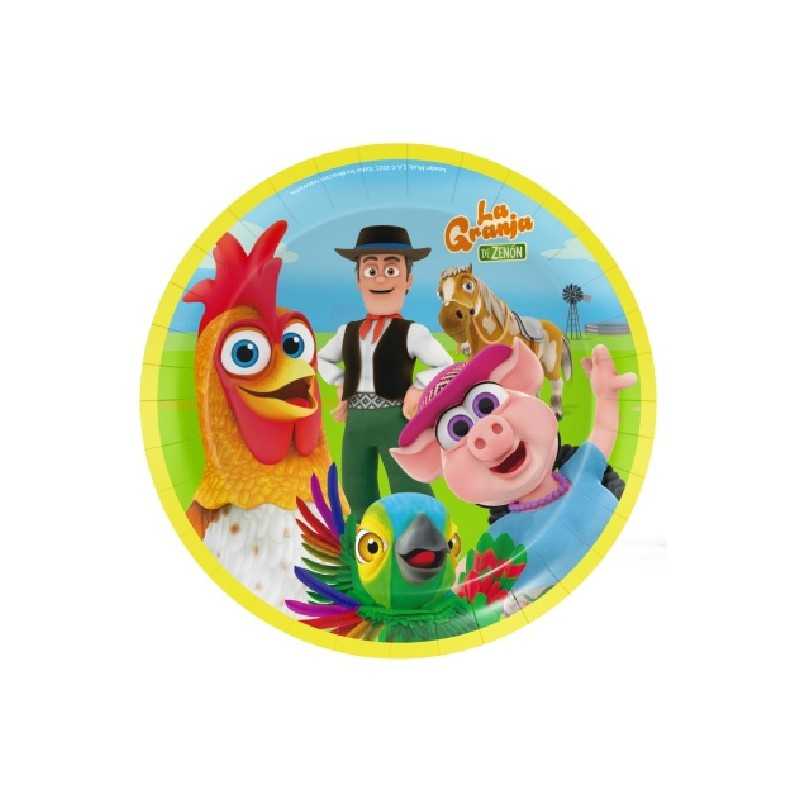 8 ASSIETTES CARTON LA GRANJA OU FERME DE ZENON 18 CM