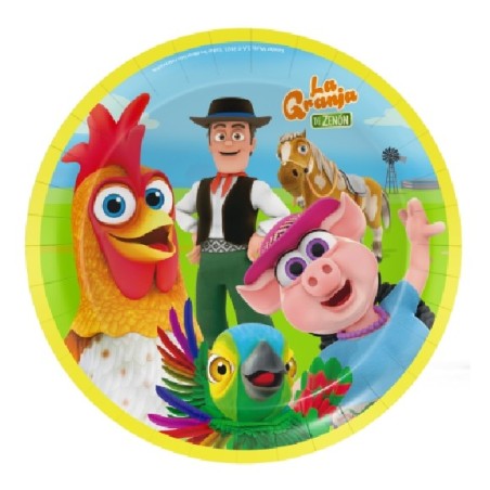 8 ASSIETTES CARTON LA GRANJA OU FERME DE ZENON 18 CM
