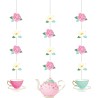 3 DECORATIONS FILS FLEURS ANGLAISES ET THEIERES TEA TIME 3 DECORATIONS FILS FLEURS ANGLAISES ET THEIERES TEA TIME